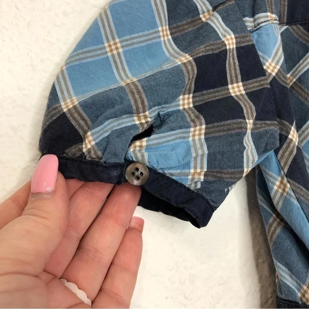 Tea Collection‎ dress Takayama Plaid blue size 4 years